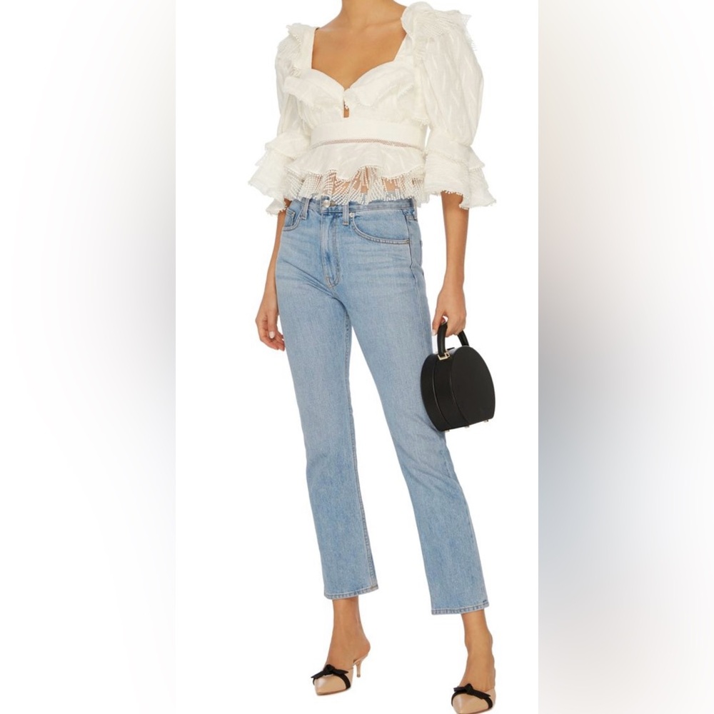 Acler Basque Ruffle Top AU14/US10 in Ivory color